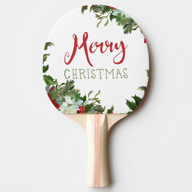 Frohe Weihnachtsgrün Tischtennis Schläger (Vorderseite)