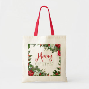 Frohe Weihnachtsgrün Tragetasche
