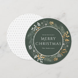 Frohe Weihnachtsgrüße Elegante Sage Gold Wreath