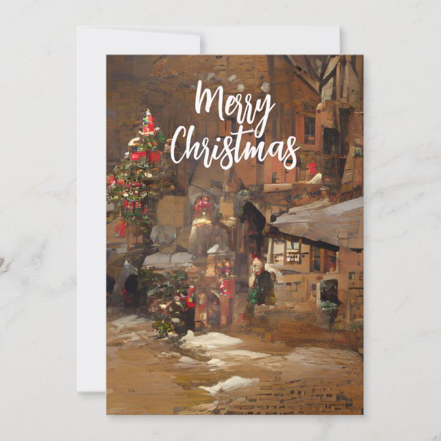 Frohe Weihnachtsgrüße Feiertagskarte (Vorderseite)