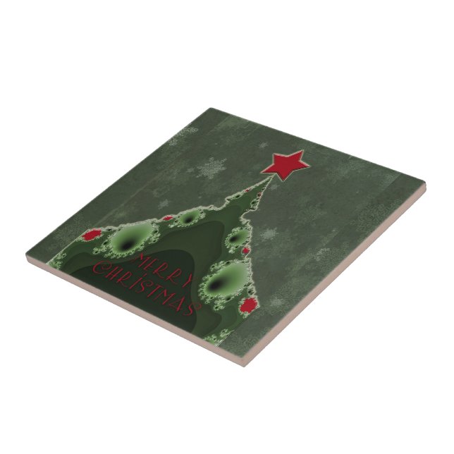 Frohe Weihnachtsgrüße - Fraktal Tree und Star Fliese (Seite)