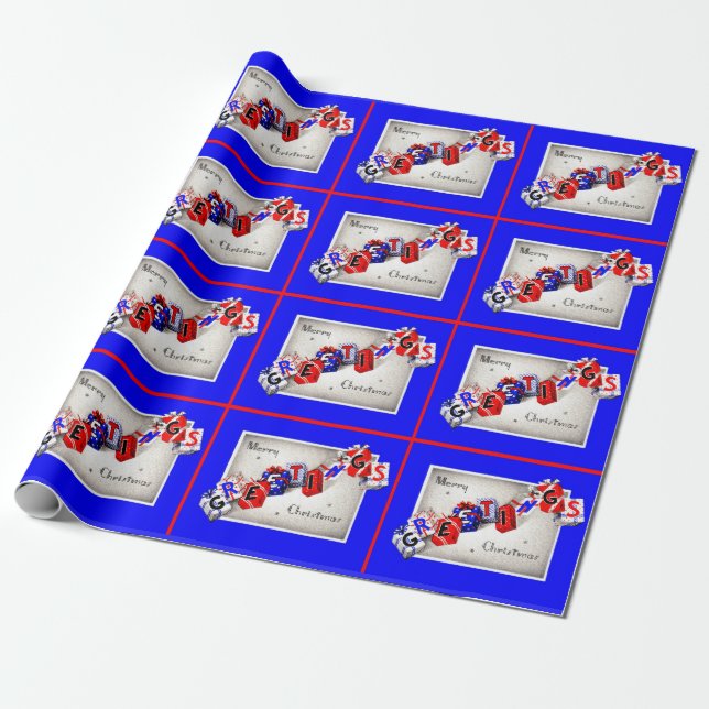 Frohe Weihnachtsgrüße Geschenkpapier (Ungerollt)