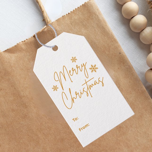 Frohe Weihnachtsgrüße Gold Geschenkanhänger (Von Creator hochgeladen)