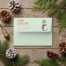Frohe Weihnachtsgrüße Karte | Süßer Schneemann Grü