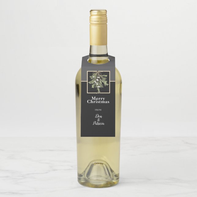 Frohe Weihnachtsgrüße mit Mistletoe Flaschenanhänger (Auf Flasche)