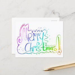 Frohe Weihnachtsgrüße Regenbogenbearbeitung Postkarte