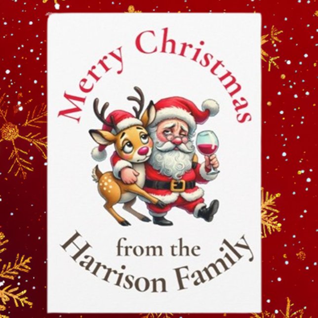 Frohe Weihnachtsgrüße Santa Feiertagskarte (Spread joy this holiday season with Brett Designs' Merry Christmas Santa Card)