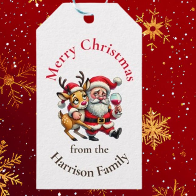 Frohe Weihnachtsgrüße Santa Geschenkanhänger (Spread holiday cheer with Brett Designs' Merry Christmas greetings and Santa gift tags)