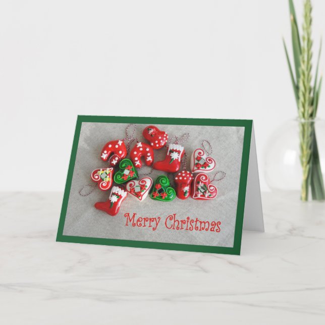 Frohe Weihnachtsgrüßkarte Feiertagskarte (Vorderseite)