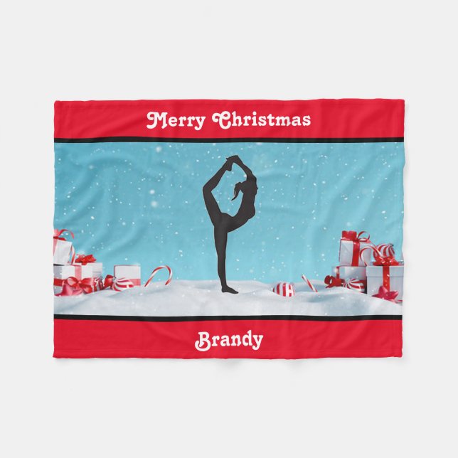 Frohe Weihnachtsgymnast / Cheer Scorpion Fleecedecke (Vorderseite (Horizontal))