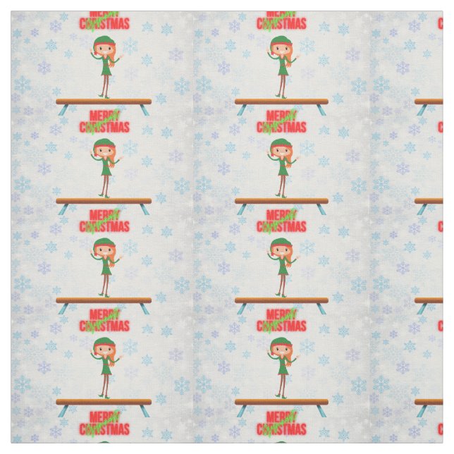 Frohe Weihnachtsgymnast Elf Stoff (Muster)