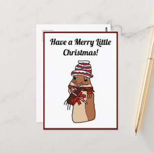 Frohe Weihnachtshamster Gerbil Cartoon Holiday Pet Postkarte