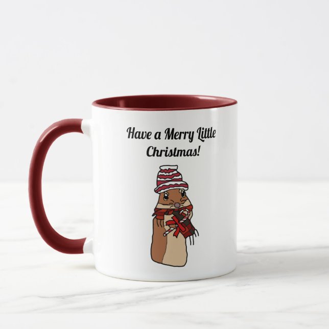 Frohe Weihnachtshamster Gerbil Cartoon Holiday Pet Tasse (Links)