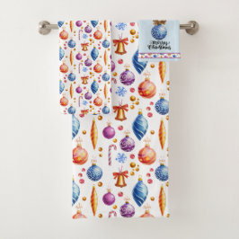 Frohe Weihnachtshandtuch-Set Badhandtuch Set