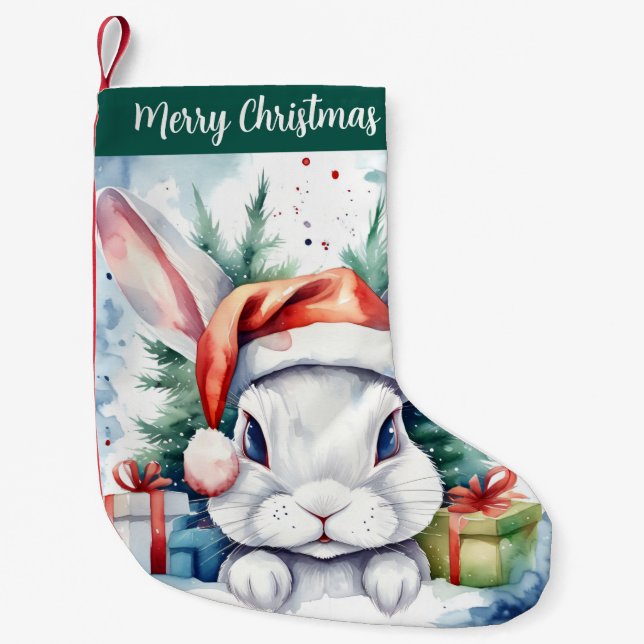 Frohe WeihnachtsHat festes Kaninchen - Kleiner Weihnachtsstrumpf (Vorderseite)