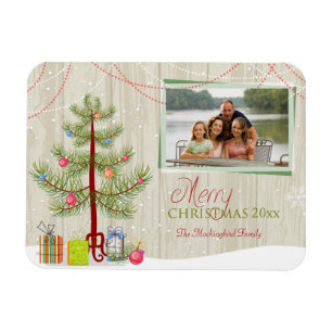 Frohe Weihnachtsholz Putz Urlaub Foto Magnet