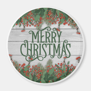 Frohe Weihnachtsholzgeschichte Magnet