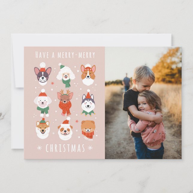 Frohe Weihnachtshunde Feiertagskarte (Vorderseite)