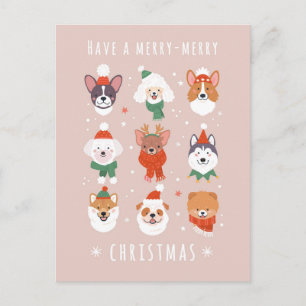 Frohe Weihnachtshunde Feiertagspostkarte