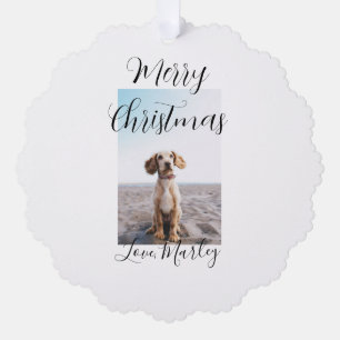 Frohe Weihnachtshunde Katze Foto Weihnachtsgeschen Ornament Karte