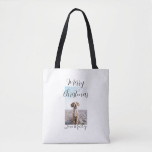 Frohe Weihnachtshunde Katze Foto Weihnachtsgeschen Tasche
