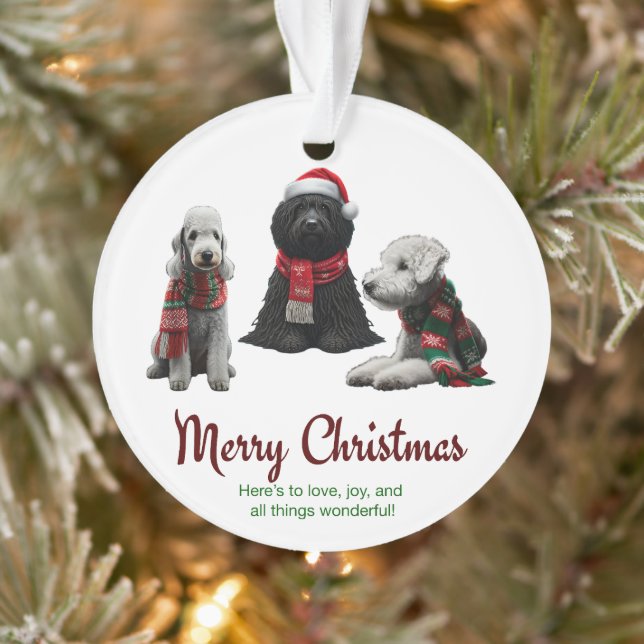 Frohe Weihnachtshunde Ornament (Baum)