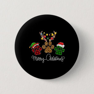 Frohe Weihnachtshunde Paws Lights Buffalo Kariert Button
