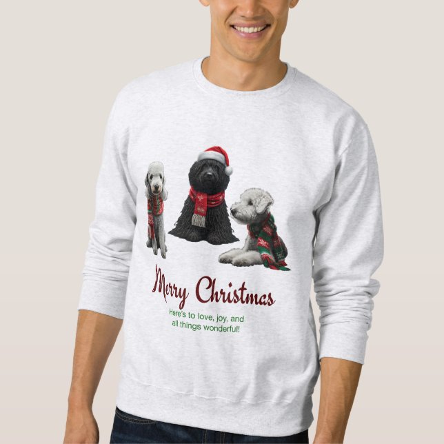 Frohe Weihnachtshunde Sweatshirt (Vorderseite)