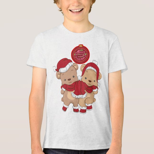 Frohe Weihnachtsjugend Tri-Mix-T - Shirt (Vorderseite)