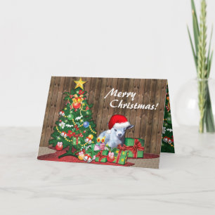 Frohe Weihnachtsjunge Goat Feiertagskarte