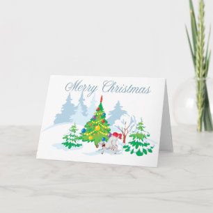 Frohe Weihnachtsjunge Goat Feiertagskarte