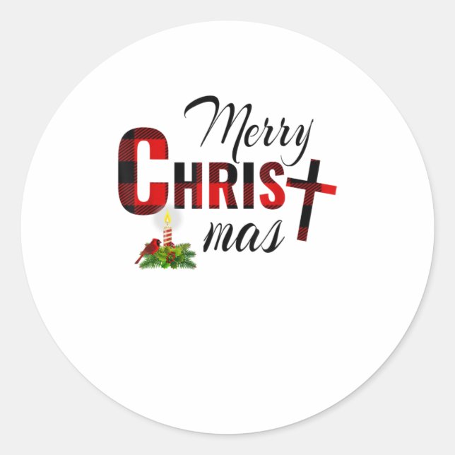 Frohe Weihnachtsjunge Jesus Religious Cr Runder Aufkleber (Vorderseite)