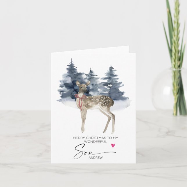 Frohe Weihnachtsjunge von Mutter Mama Vater Eltern Karte (Vorderseite)