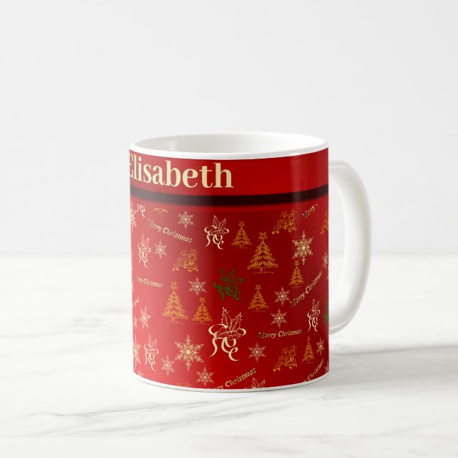 Frohe Weihnachtskaffee-Tasse Kaffeetasse (VorderseiteRechts)