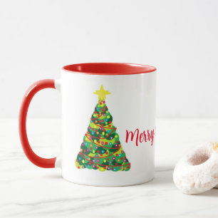 Frohe Weihnachtskaffee-Tasse mit Urlaubspflanzen Tasse