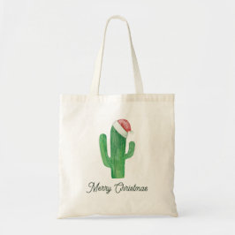 Frohe Weihnachtskaktus mit Weihnachtsmannmütze | F Tragetasche