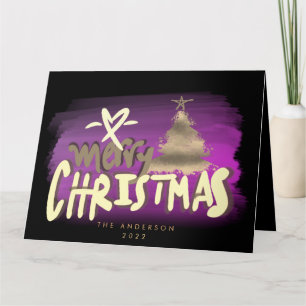 Frohe Weihnachtskalligrafie Herzbaum Foto Karte