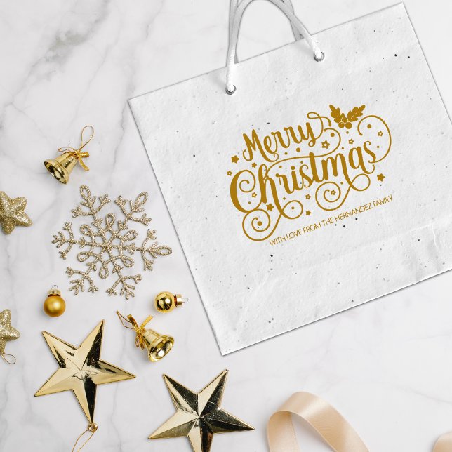 Frohe Weihnachtskalligraphie dekoriert, groß Gummistempel (Von Creator hochgeladen)