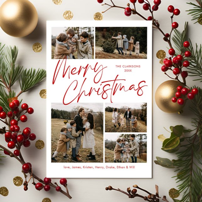 Frohe Weihnachtskalligraphie Foto Magnetkarte (Von Creator hochgeladen)