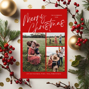 Frohe Weihnachtskalligraphie Foto Magnetkarte