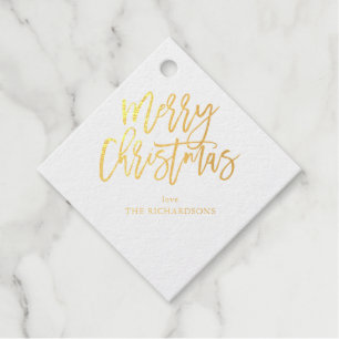 Frohe Weihnachtskalligraphie Name Gold 2 Geschenkanhänger