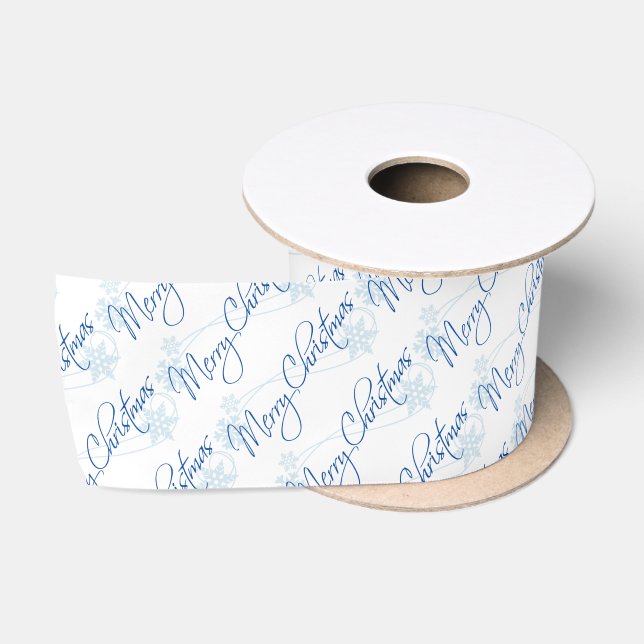 Frohe Weihnachtskalligraphie Satinband (Spule)