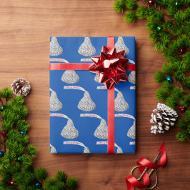 Frohe Weihnachtskandy auf Blue Geschenkpapier