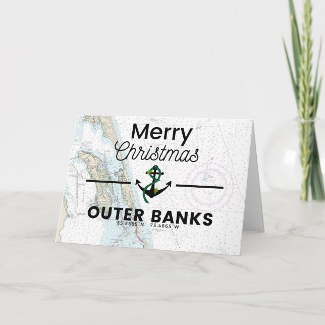 Frohe Weihnachtskarte - Außenbanken Feiertagskarte (Vorderseite)