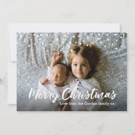 Frohe Weihnachtskarte FamilienFoto Feiertagskarte