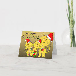 Frohe Weihnachtskarte Familienkatze Feiertagskarte