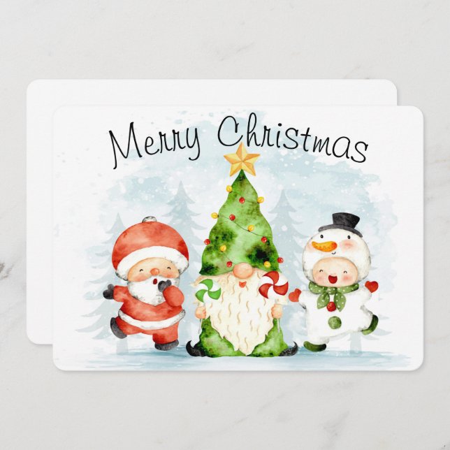 Frohe Weihnachtskarte Feiertagskarte (Vorne/Hinten)