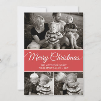 Frohe Weihnachtskarte | flach | Rot Feiertagskarte