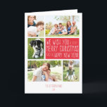 Frohe Weihnachtskarte - Foto Collage Template Feiertagskarte<br><div class="desc">Erstellen Sie Ihre eigene, helle und festliche Weihnachtskarte in dieser Ferienzeit. Das Design verwendet eine Foto-Collage-Vorlage, sodass die Bildbereiche und Grußtexte vollständig angepasst werden können. Viel Spaß beim Auswählen Ihrer Lieblings-Fotos, die Sie mit einer Familie, Freunden und Kollegen teilen können! Entsprechende Designs für traditionelle Fotokarten, Postkarten und Aufkleber unter http://www.zazzle.co.uk/vividsquirls*...</div>