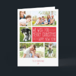 Frohe Weihnachtskarte - Foto Collage Template Feiertagskarte<br><div class="desc">Erstellen Sie Ihre eigene, helle und festliche Weihnachtskarte in dieser Ferienzeit. Das Design verwendet eine Foto-Collage-Vorlage, sodass die Bildbereiche und Grußtexte vollständig angepasst werden können. Viel Spaß beim Auswählen Ihrer Lieblings-Fotos, die Sie mit einer Familie, Freunden und Kollegen teilen können! Entsprechende Designs für traditionelle Fotokarten, Postkarten und Aufkleber unter http://www.zazzle.co.uk/vividsquirls*...</div>
